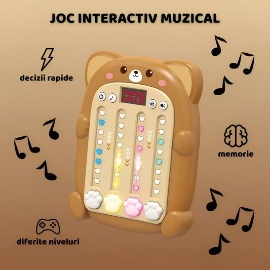 Consola Educativa Muzicala si Portabila Cadou pentru Copil care Dezvolta Concentrarea, Reflexele si Coordonarea prin Ritm si  Lumini Colorate